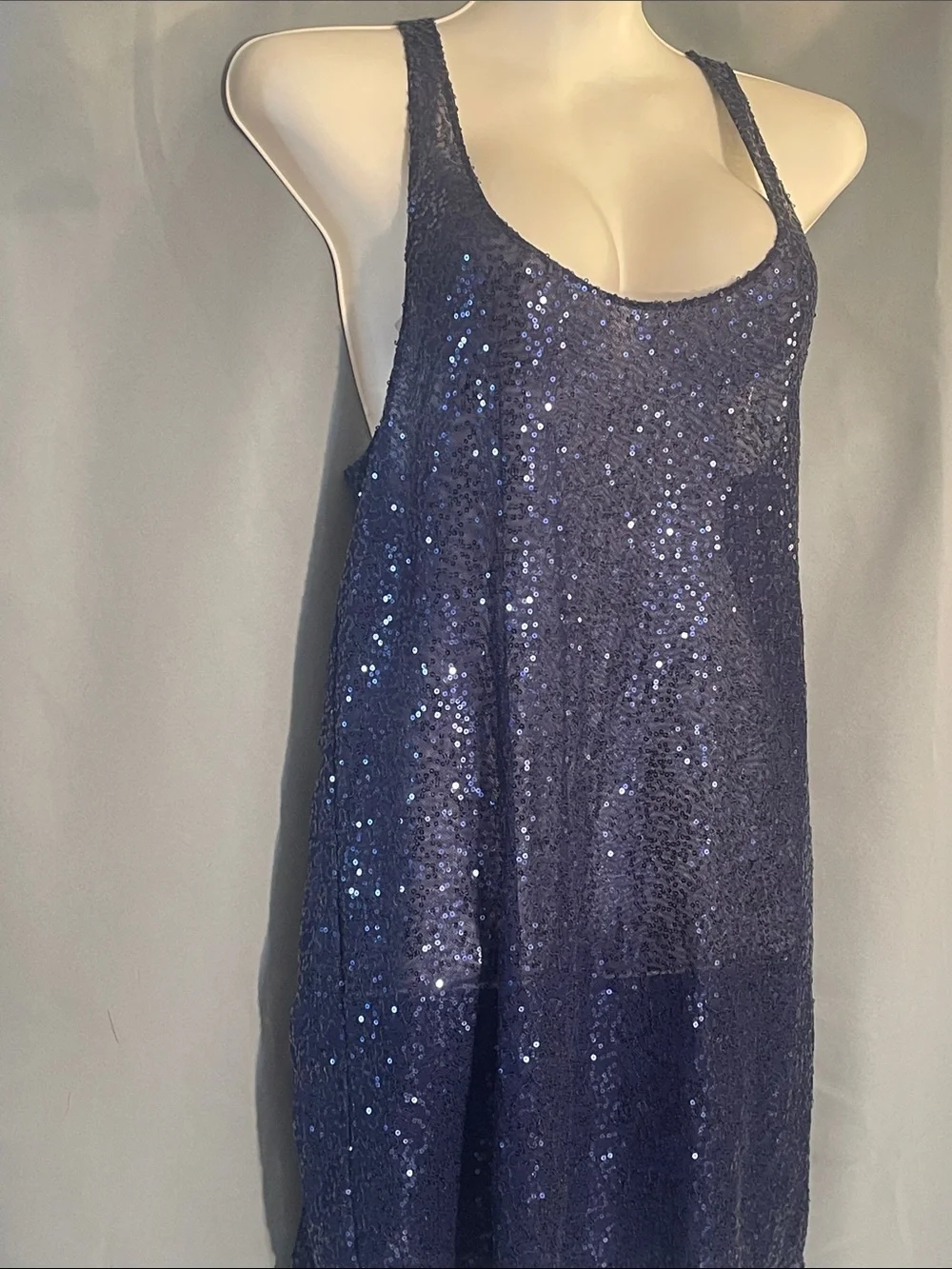 Victoria's Secret Navy Sequin Tank Dress